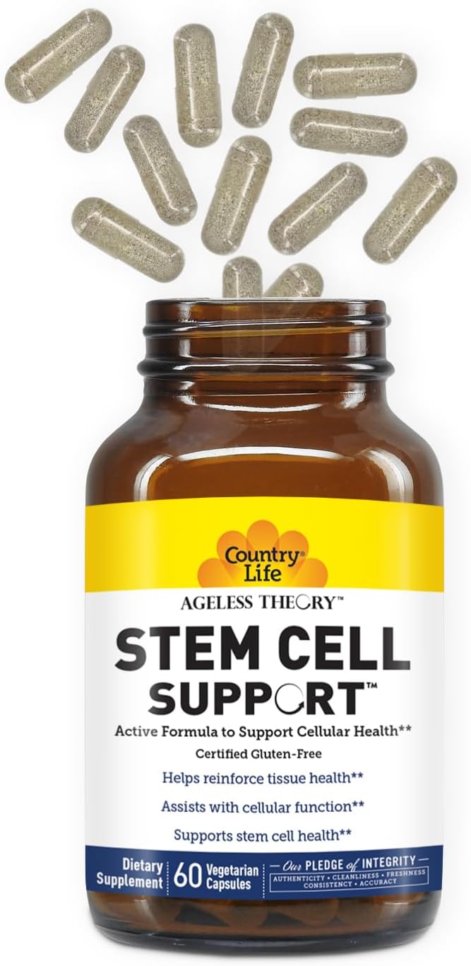 Country Life Ageless Theory Vegetarian Capsules - Certified Gluten Free, Kosher, Vegetarian - Tissue Health, Cellular Function,Stem Cell Health,Supports Healthy Aging Anti Aging, Certified IGEN