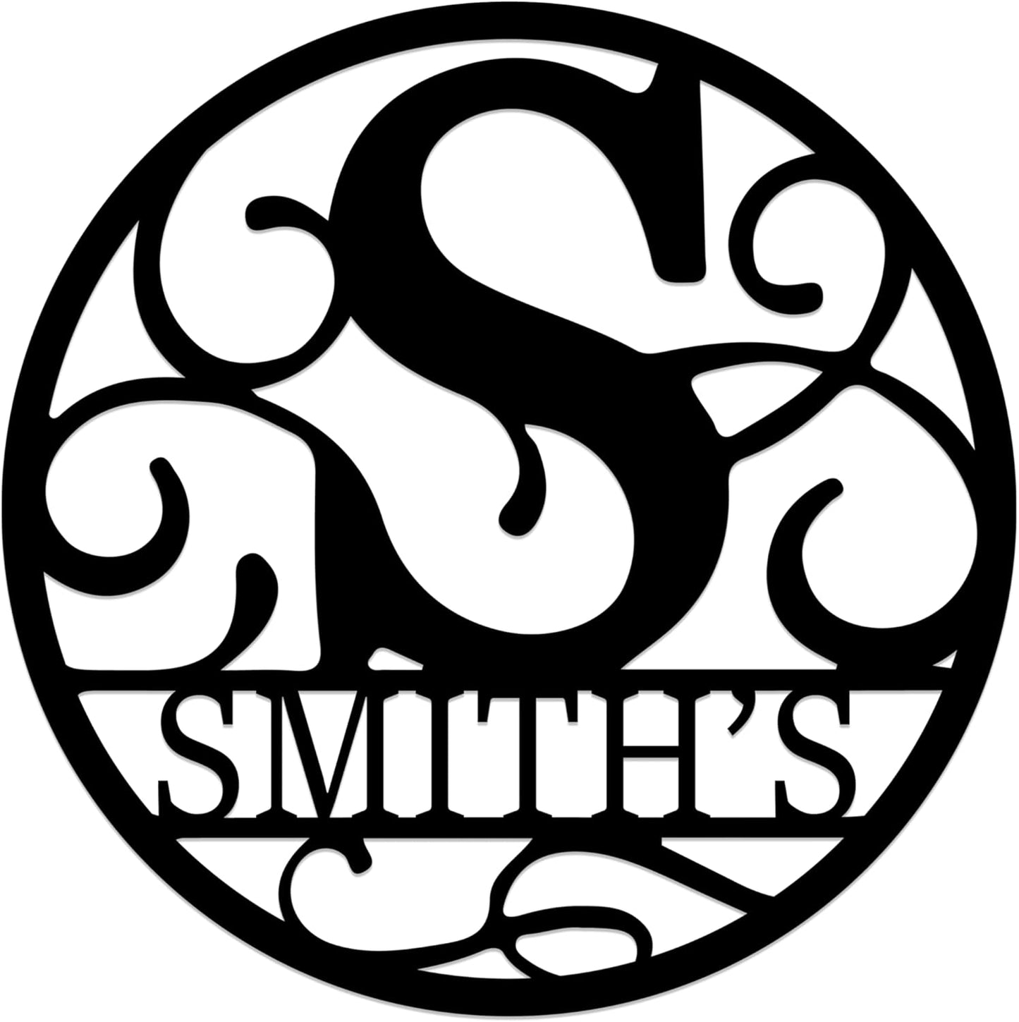 Personalized Metal Name Signs, Split Letter Monogram Wall Decor, Custom Last Name Sign, Family Name Sign for Outdoor, Personalized Wedding Gift, Garden Decor, Metal Wall Art, Housewarming Gift (MonogramDesign_11)