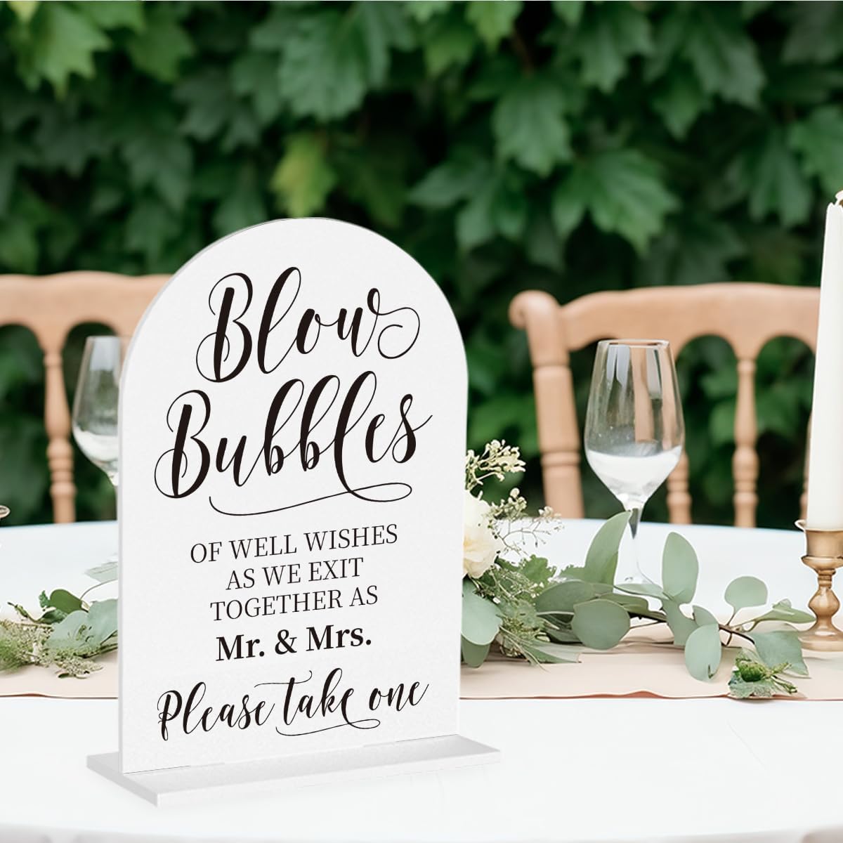 Wedding Blow Bubbles Sign, Blow Bubbles Desk Decor, Wedding Ceremony Party Reception Table Desk Acrylic Decor