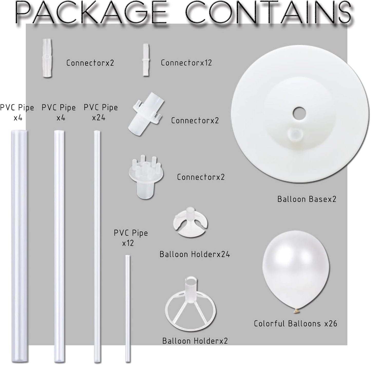 2 Set Balloon Stand Kit with Silver Pink White Balloons, Base&Pole, Balloon Column Kit for Floor or Table Backdrop Decoration for Princess Party Weddin,Girl Baby Shower Birthday Graduation Decorations