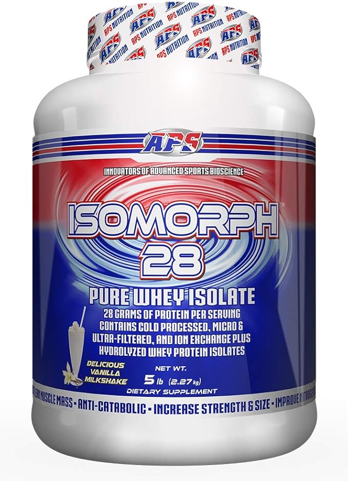 APS Nutrition Isomorph 28 Protein Powder | Pure Whey Isolate | Cold Pressed, Ultra- Filtered, & Ion Exchange Isolates | 28g Protein | 5 Pound (Vanilla Milkshake)