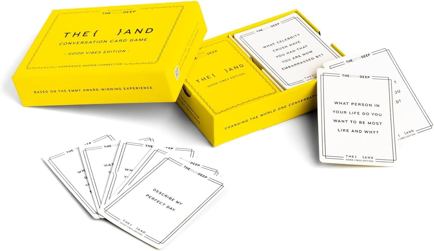 (THE AND) Good Vibes Edition - 199 Laugh Out Loud Conversation Cards for Friends, Family, Couples - Fun Icebreaker Cards to Connect - Stress Free Talking Game to Inspire Storytelling by The Skin Deep