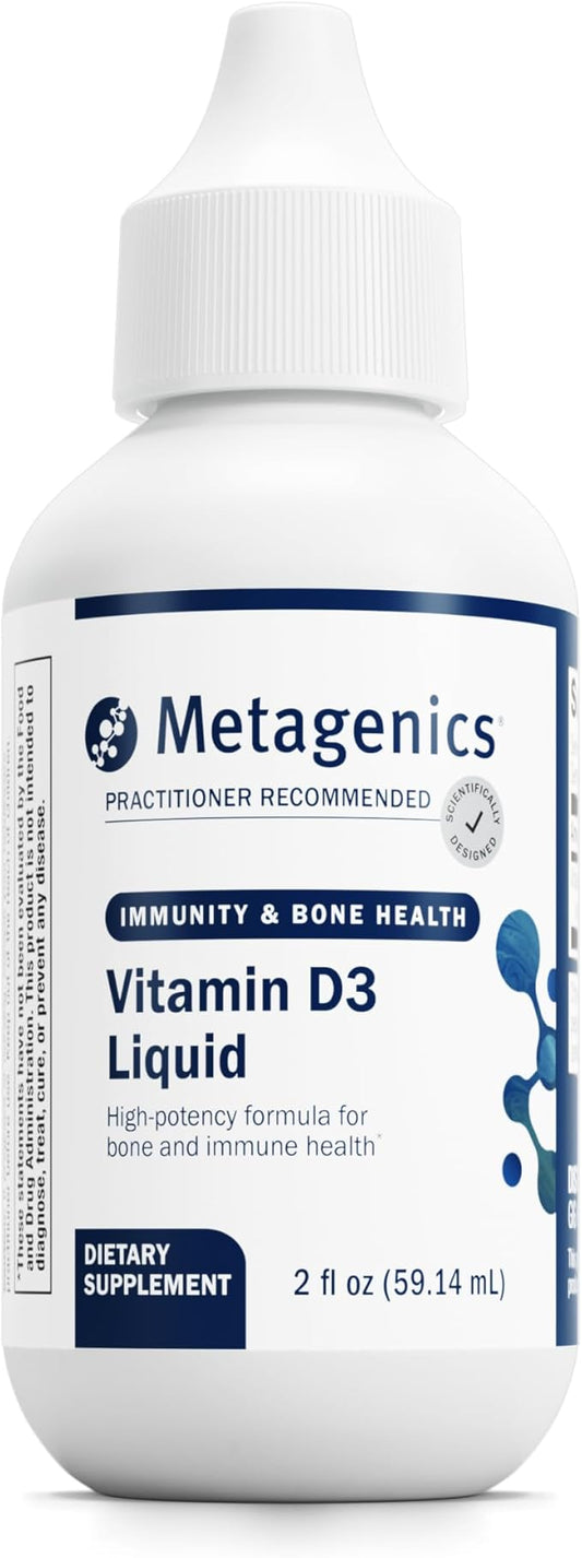 Metagenics Vitamin D3 Liquid - 2 fl oz - Liquid Vitamin D3 - Bone Health & Immune Support* - Suitable for Kids - 2,275 Servings