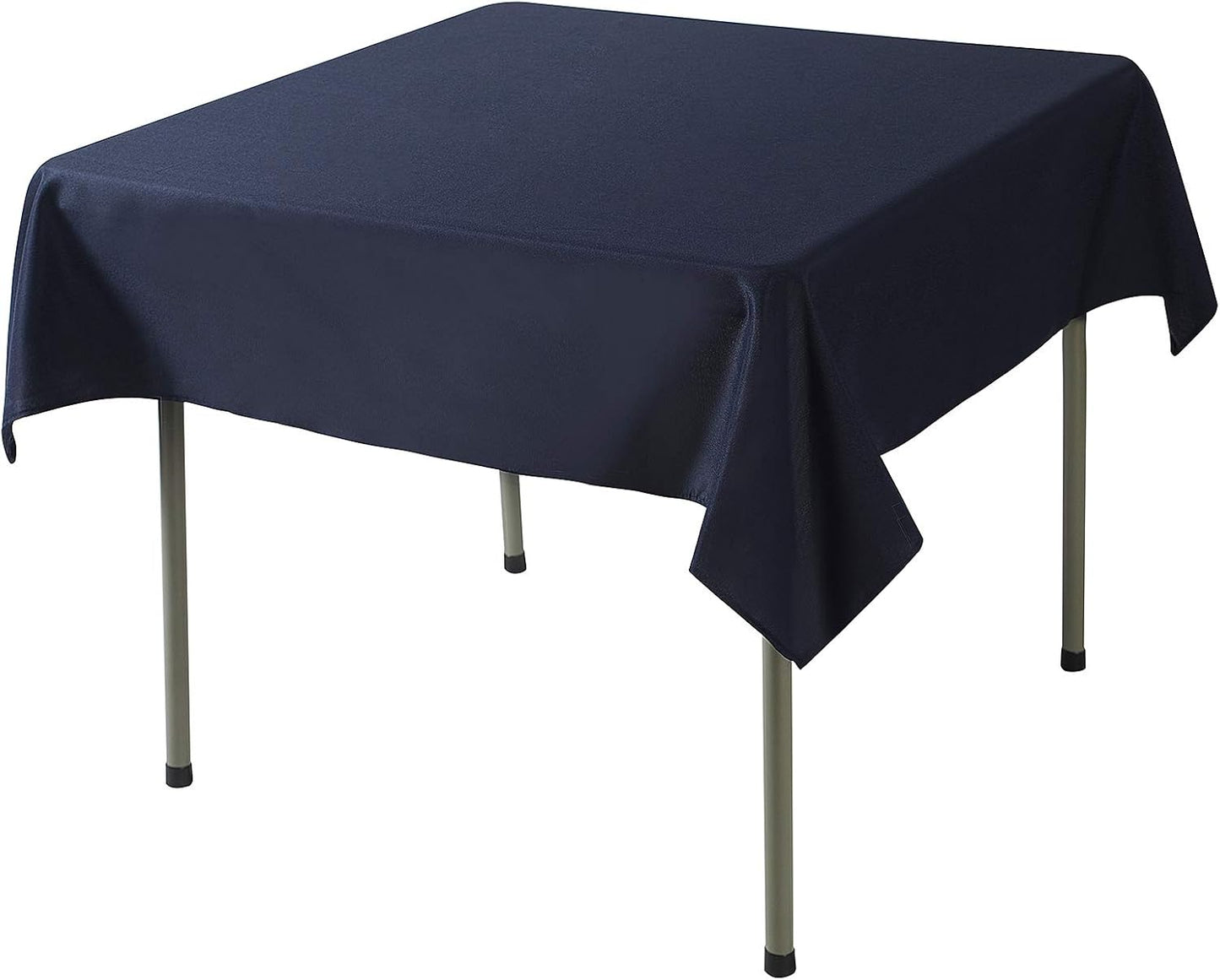 Cupuamon Square Tablecloth 52x52 inch Washable Polyester Fabric Table Cloth for Wedding Party Dining Banquet Decoration（52x52,Navy）