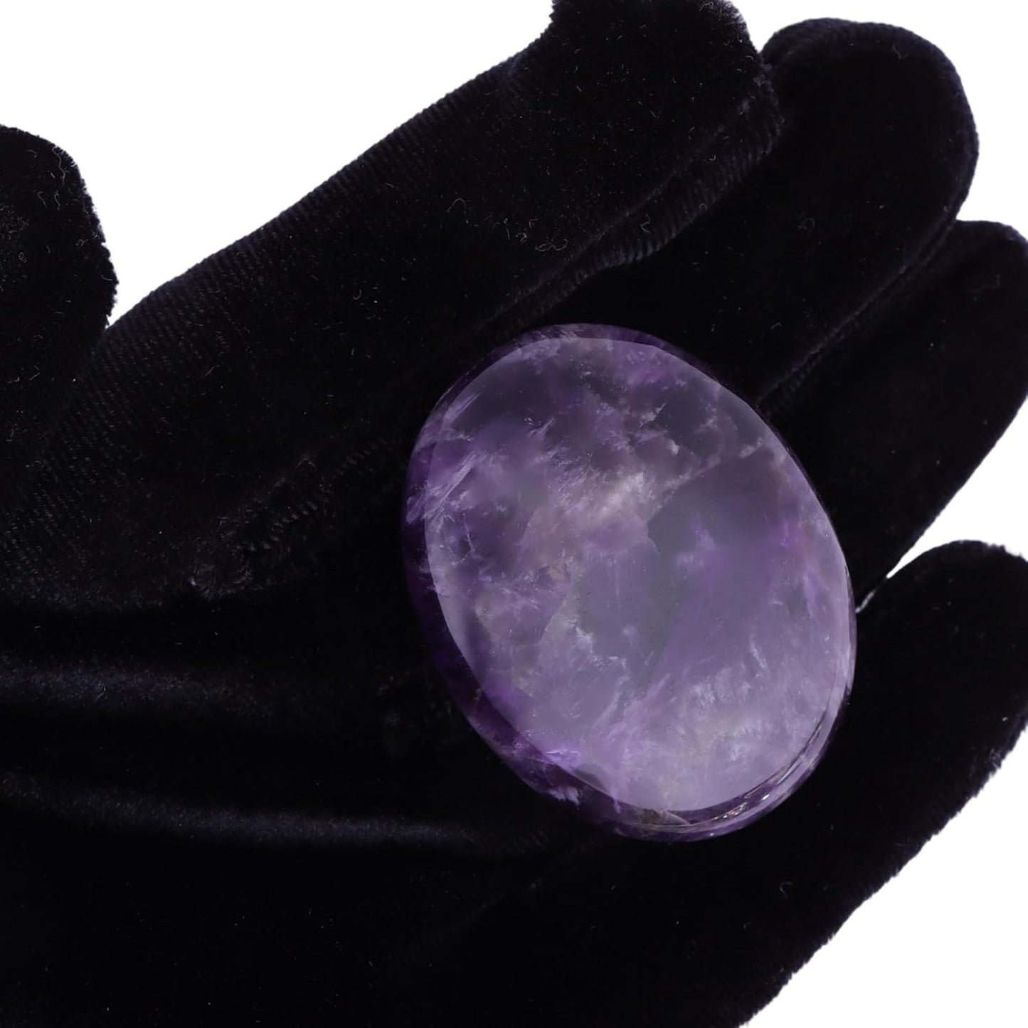 1.8” Amethyst Chakra Crystals, Thumb Worry Stones for Anxiety, Adult Sensory Items for Woman or Man, Anxiety Relief Items Fidget for Sensory Stones