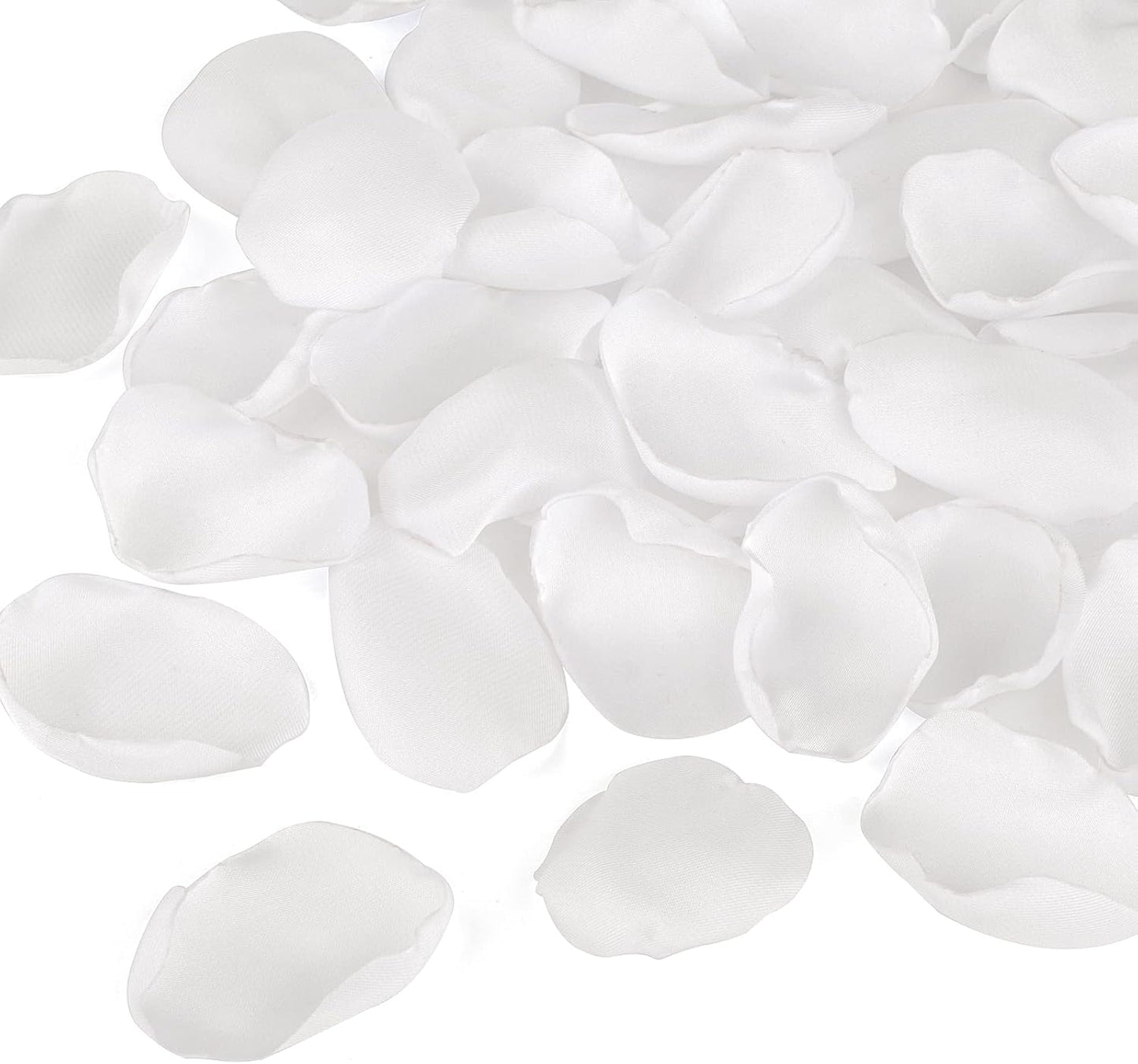 Artificial White Rose Petals 300pcs Silk Rose Petals Fake Flower Petals for Wedding Flower Girl Basket Valentines Day Anniversary Proposal Ceremony Romantic Night Party Decoration (White)