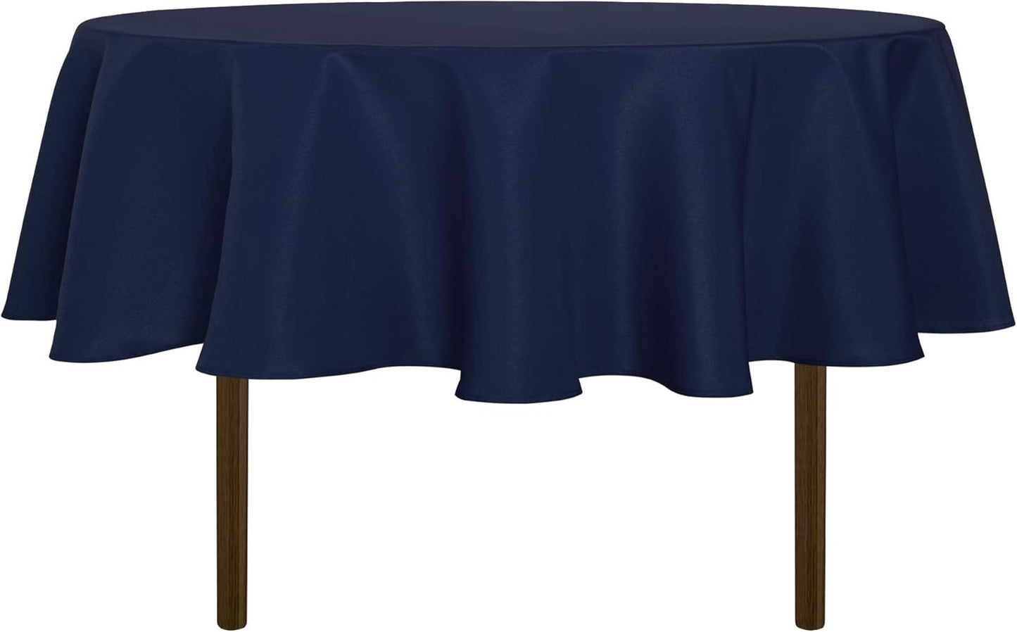 sancua Round Tablecloth - 70 Inch - Water Resistant Spill Proof Washable Polyester Table Cloth Decorative Fabric Table Cover for Dining Tables, Buffet Parties and Camping, Navy