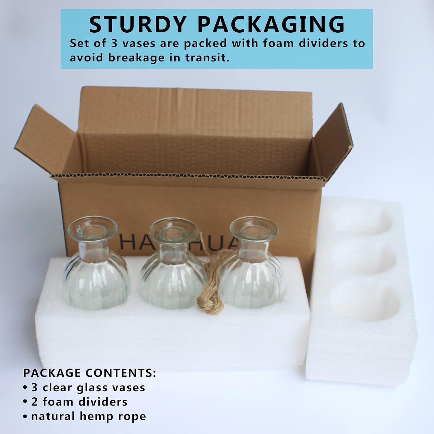 3 Sets Clear Glass Vase for Flowers Small Bud Vase for Decor, Bud Vases in Bulk for Centerpieces, Home Decorative Vase Set Round Vintage Glass Bottles, 2.85"X 5.4"