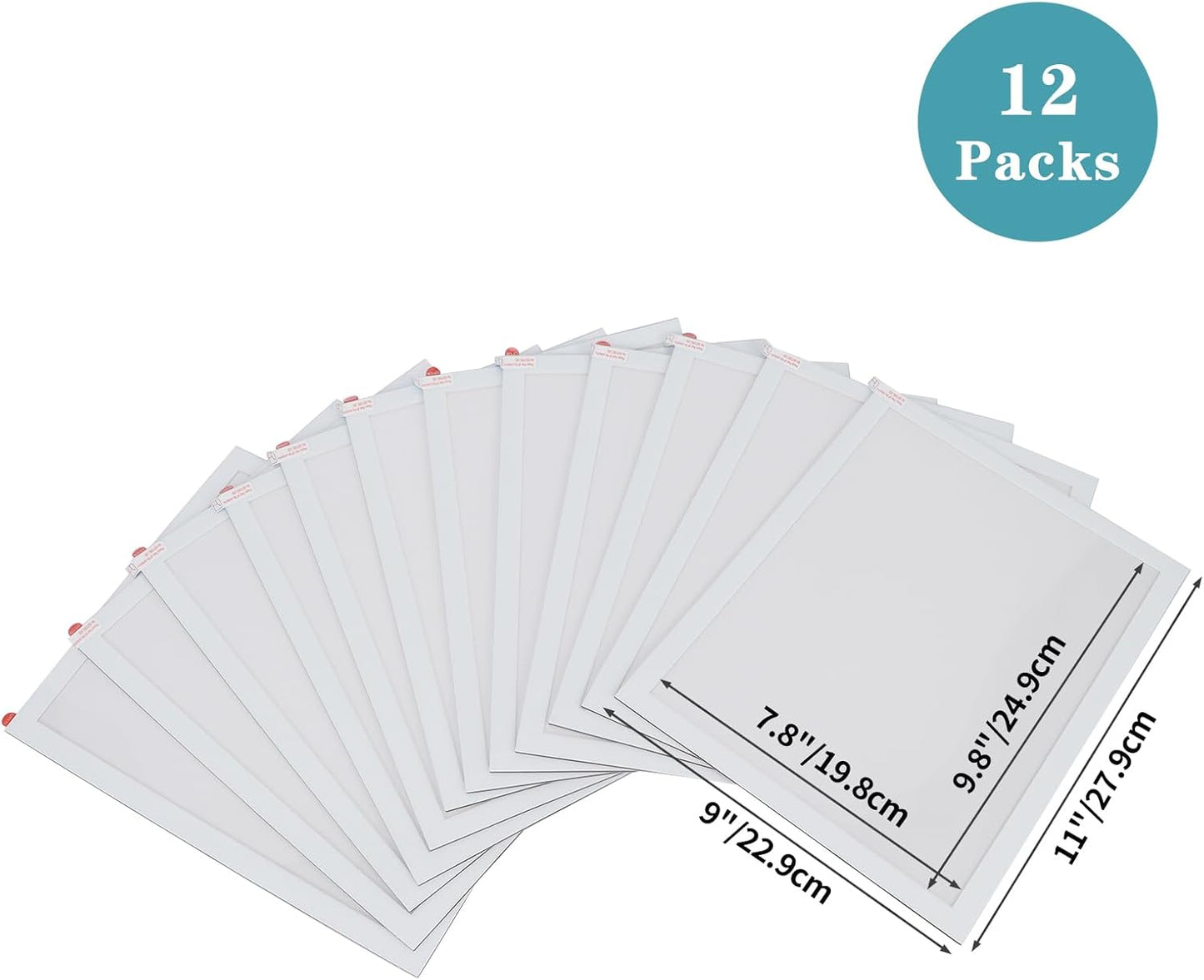 CRUGLA 8x10 White Magnetic Picture Frames for Refrigerator 12 Packs, Modified Magnetic Sheet with Self Adhesive Backing, 8 by 10 Magnetic Photo Craft Frame Set for Glass Window Door Cubicle