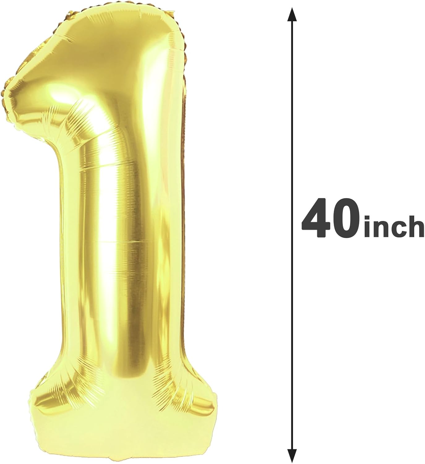 Light Gold Number 1 Balloon 40 inch, Number 1 Birthday Balloon for Boy Girl, Champagne Gold Foil One Balloon for 1st 10 11 12 16 18 Birthday Party, Anniversary Celebration Number Balloons Decorations