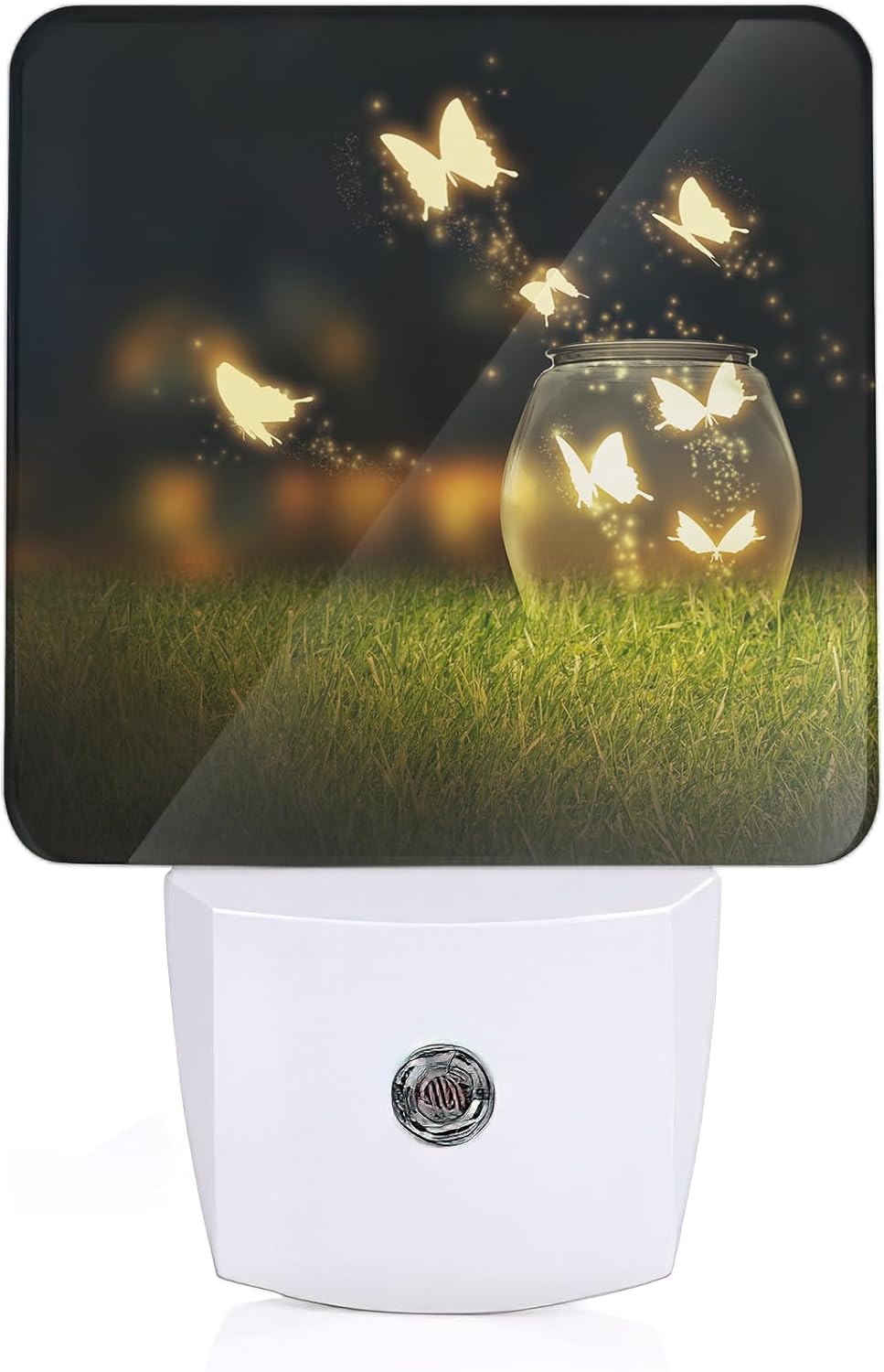Butterflies Meadows Night Light, Night Light Plug into Wall with Dusk to Dawn Sensor, LED Lamp Energy Saving Lights for Men Women Boys Girls,Lamp for Bedroom Bathroom Hallway