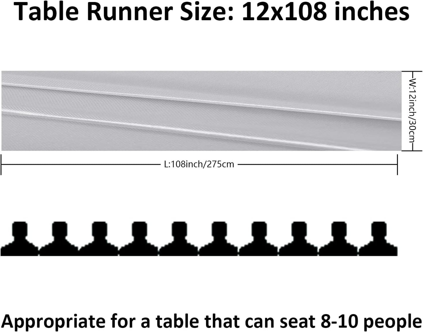 6Pack Table Runner 12 x 108 Inches Satin Silk Table Runner for Wedding, Birthday Party, Banquets, Graduations Decoration, fit Rectange and Round Table-Silver