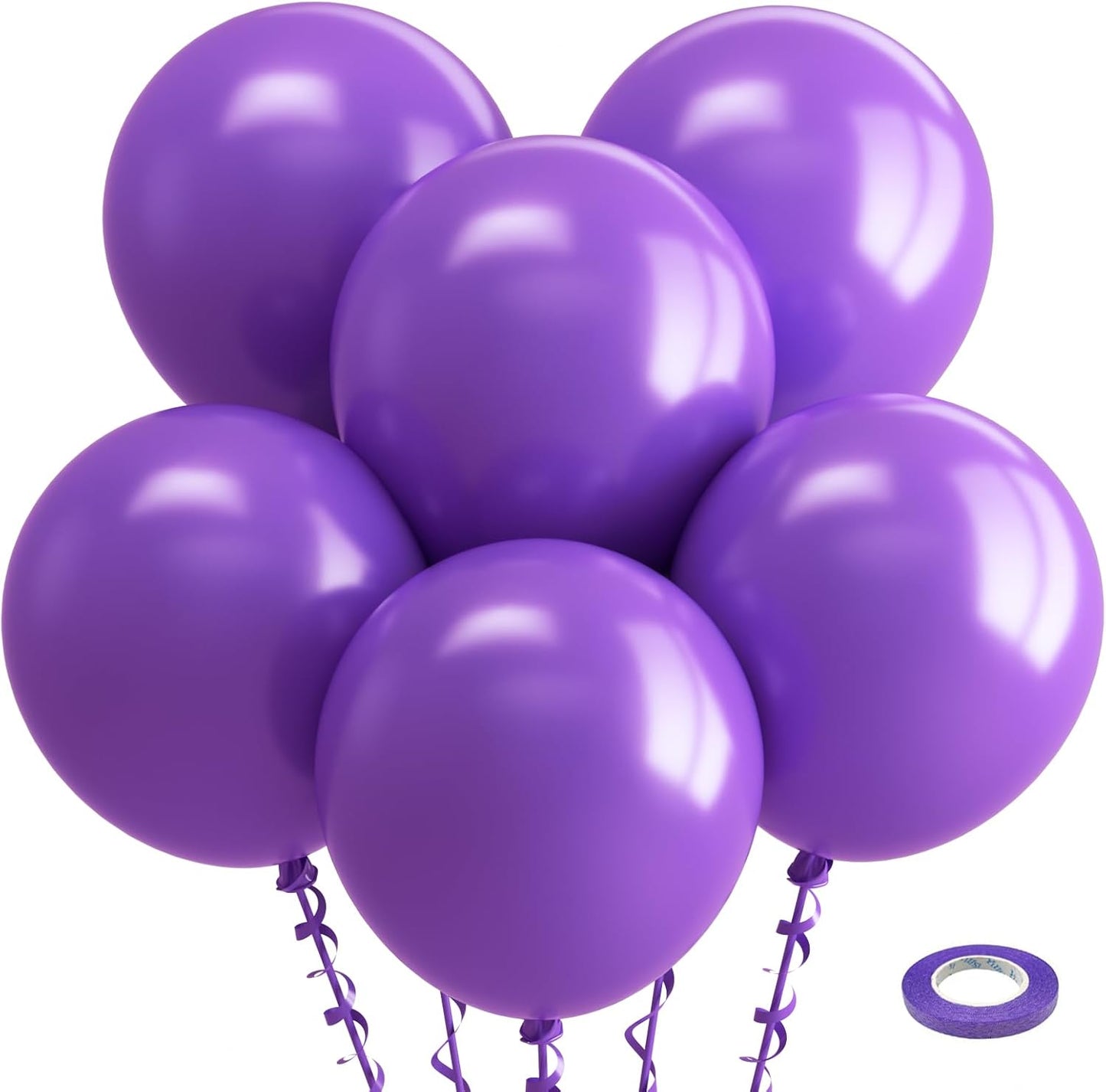 Bezente Purple Balloons 18 Inch- 30 Pack Large Thick Purple Balloons Big Round Latex Balloon for Birthday Graduation Bridal Shower Wedding Halloween Party Decorations