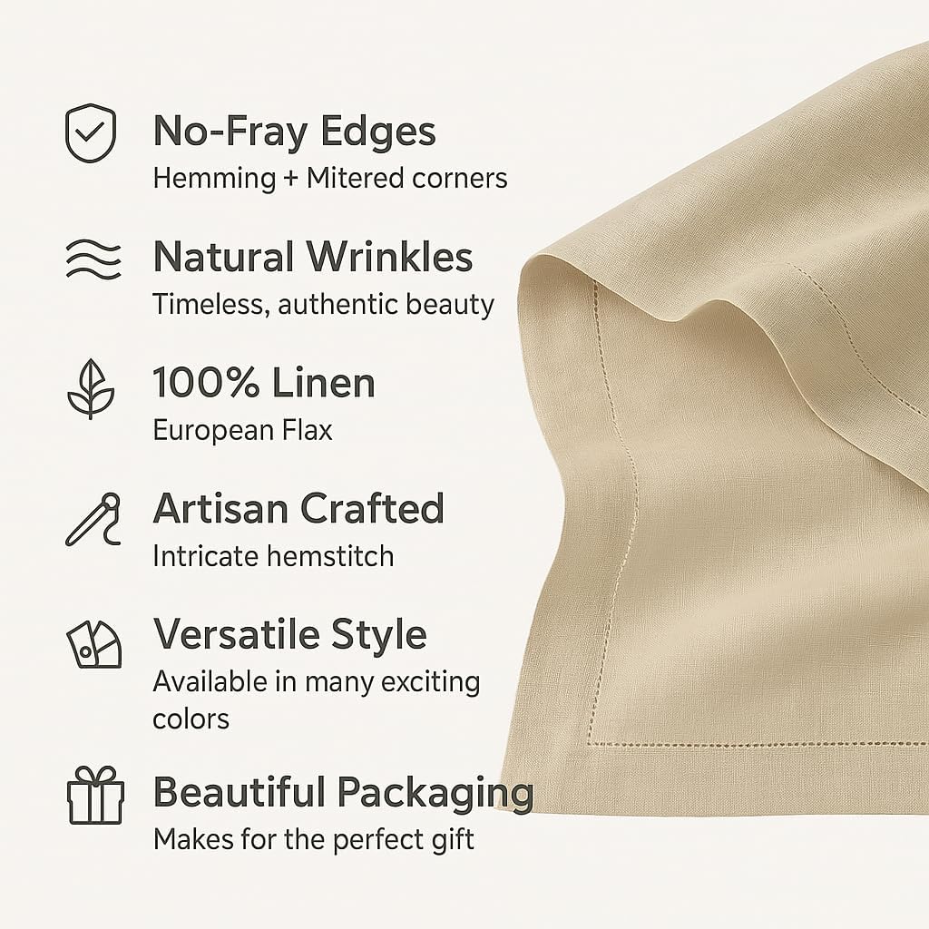 Linen Table Runner 90 inches Long – Hemstitch 100% Pure Linen Light Blue Dining Table Runner 14 x 90 Inch for Spring, Summer, Wedding Decorations, Gift – Elara