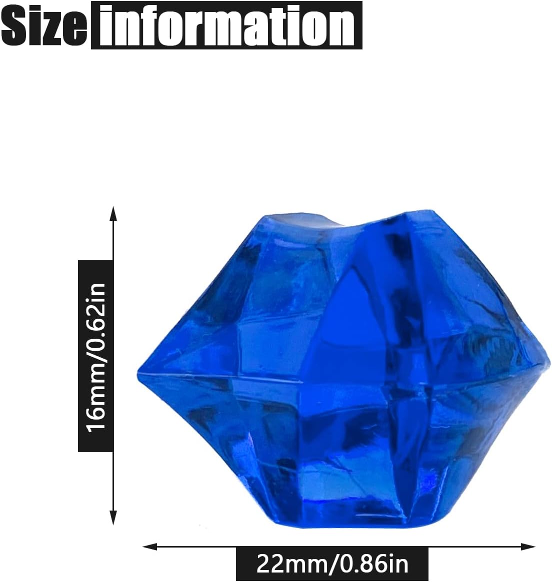 Fake Crushed Ice Cubes, Vase Fillers, 150 pcs 16 * 22mm Artificial Acrylic Crystal Rocks Diamonds for Vase Fillers,Table Scatter, Party Favor, Wedding Decoration(0.86 * 0.62inch,Darkblue)