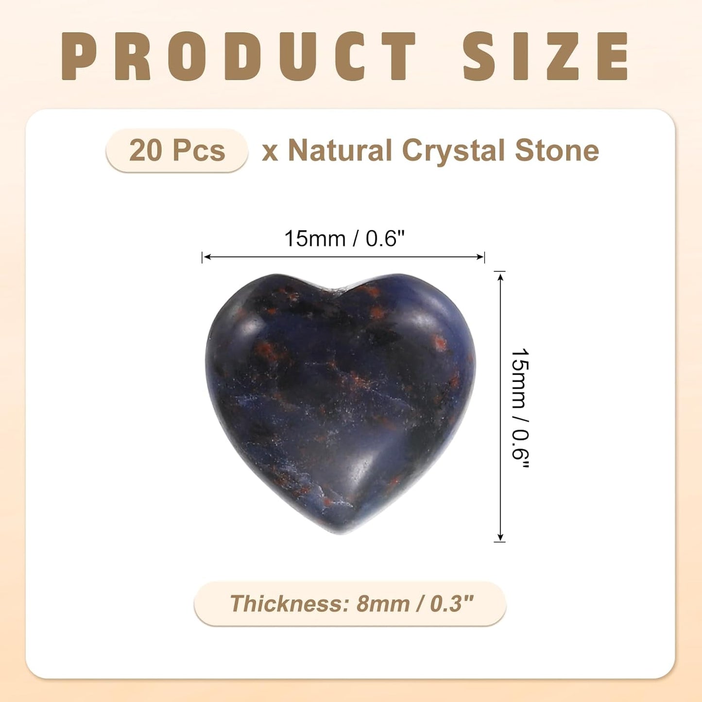 PATIKIL 20 Pcs Natural Heart Shaped Crystal Stone, 0.6 Inch Mini Polished Love Gemstone Crystal, Pocket Rock Engraved Worry Stones for Women Gifts Meditation, Indigo Blue