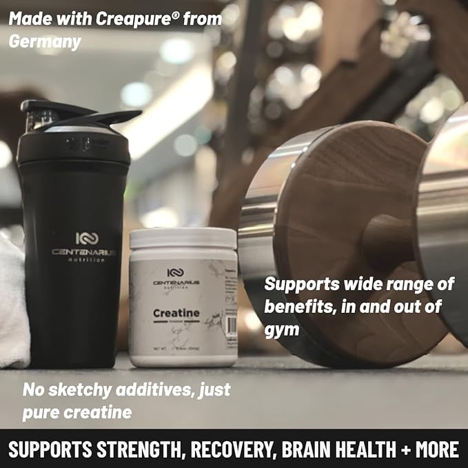 Centenarius Nutrition Creapure® Creatine Monohydrate Powder Supplement - Creatine for Women and Men - Unflavored Micronized Creatine Powder for Strength & Endurance