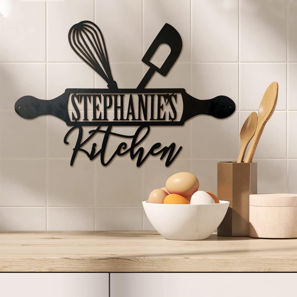 Metal Kitchen Sign - Customized and Personalized Wall Art | Mom's Kitchen | Housewarming Gift