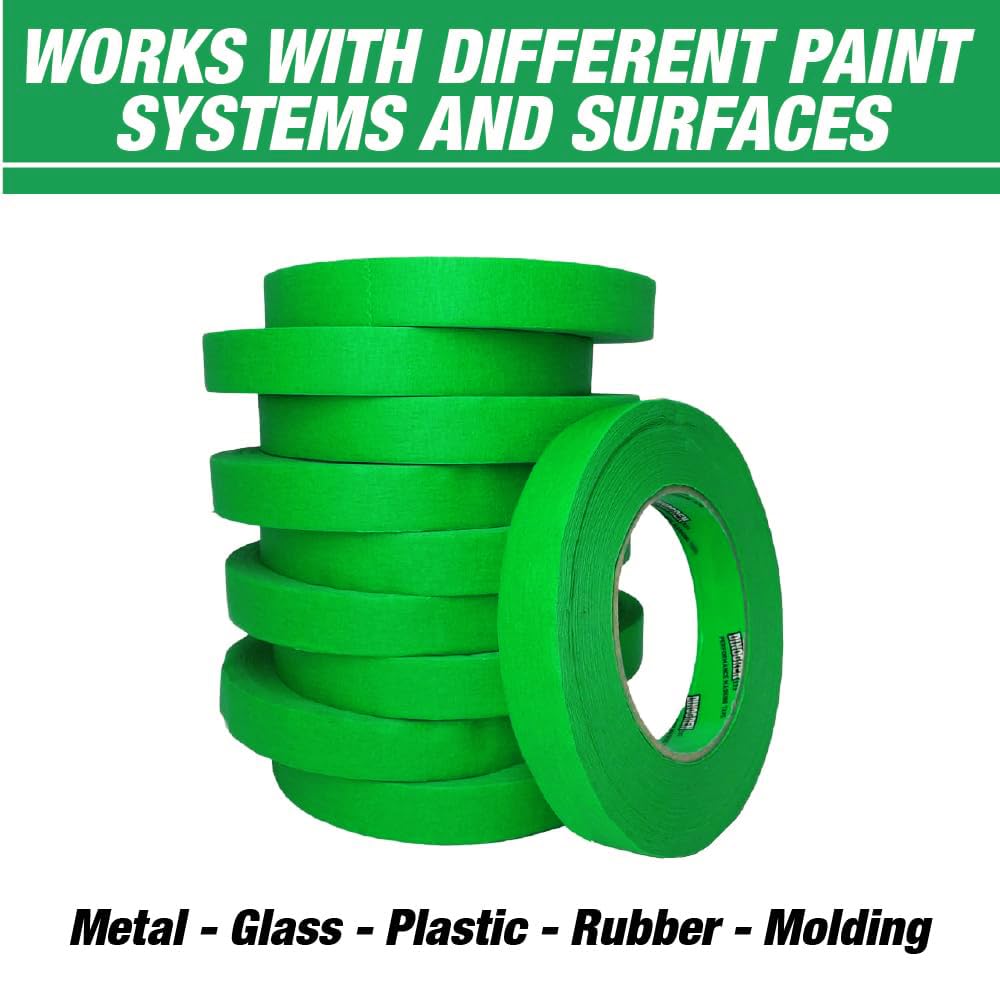 DINOGREN High Performance Automotive Masking Tape – 1.5 Inch x 60 Yards (24 Rolls) – Green Tape for Car Paint, Auto Body, Heat & Water Resistant, Clean Removal, Industrial-Grade Multipurpose Adhesive