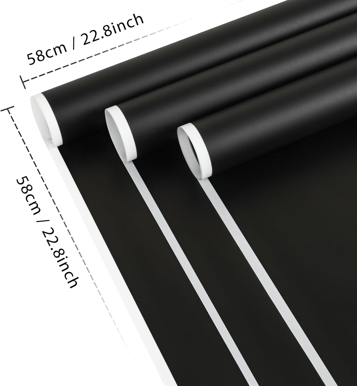 NESCCI 20 Sheet Flower Wrapping Paper - Waterproof Floral Bouquet Wrapping Paper, Florist Supplies Packaging Paper for Wedding Birthday Gift DIY (Dark Black)