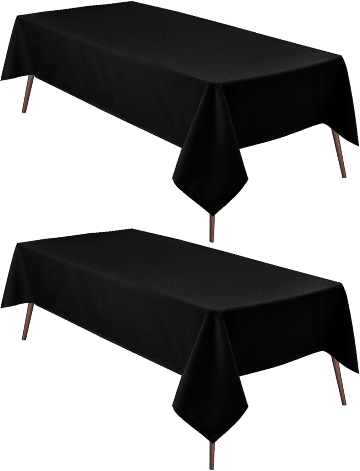 Hiasan 2 Pieces Black Tablecloth Square - Waterproof and Wrinklr Resistant Washable Polyester Fabric Table Cloth for Dining Room and Outdoor Use, 30 x 30 Inch