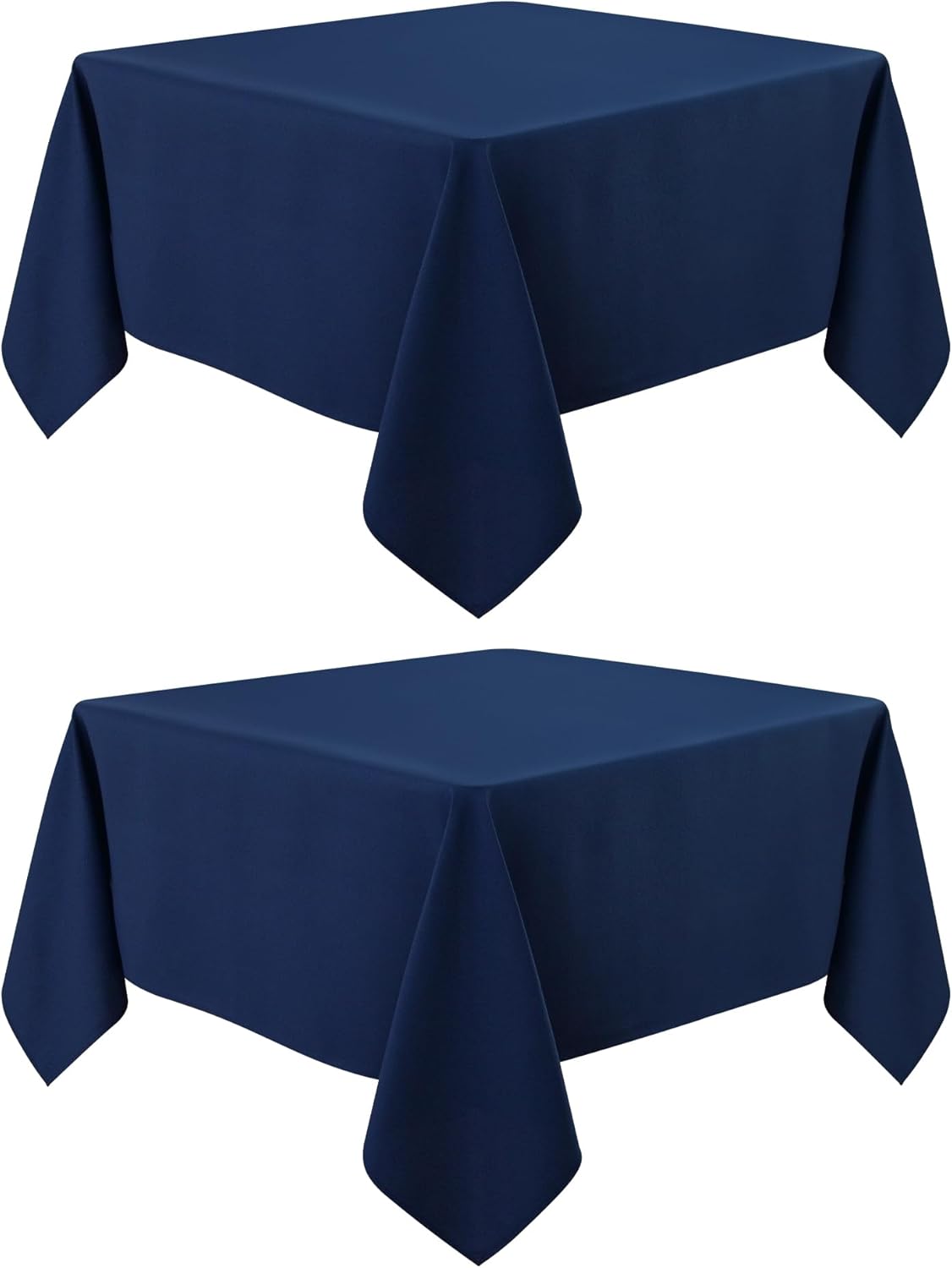 2 Pack Square Table Cloth 48X48 Inch Navy Washable Fabric Tablecloth Polyester Solid Dining Table Cover for Birthday Party Dinner Holiday Outdoor Indoor