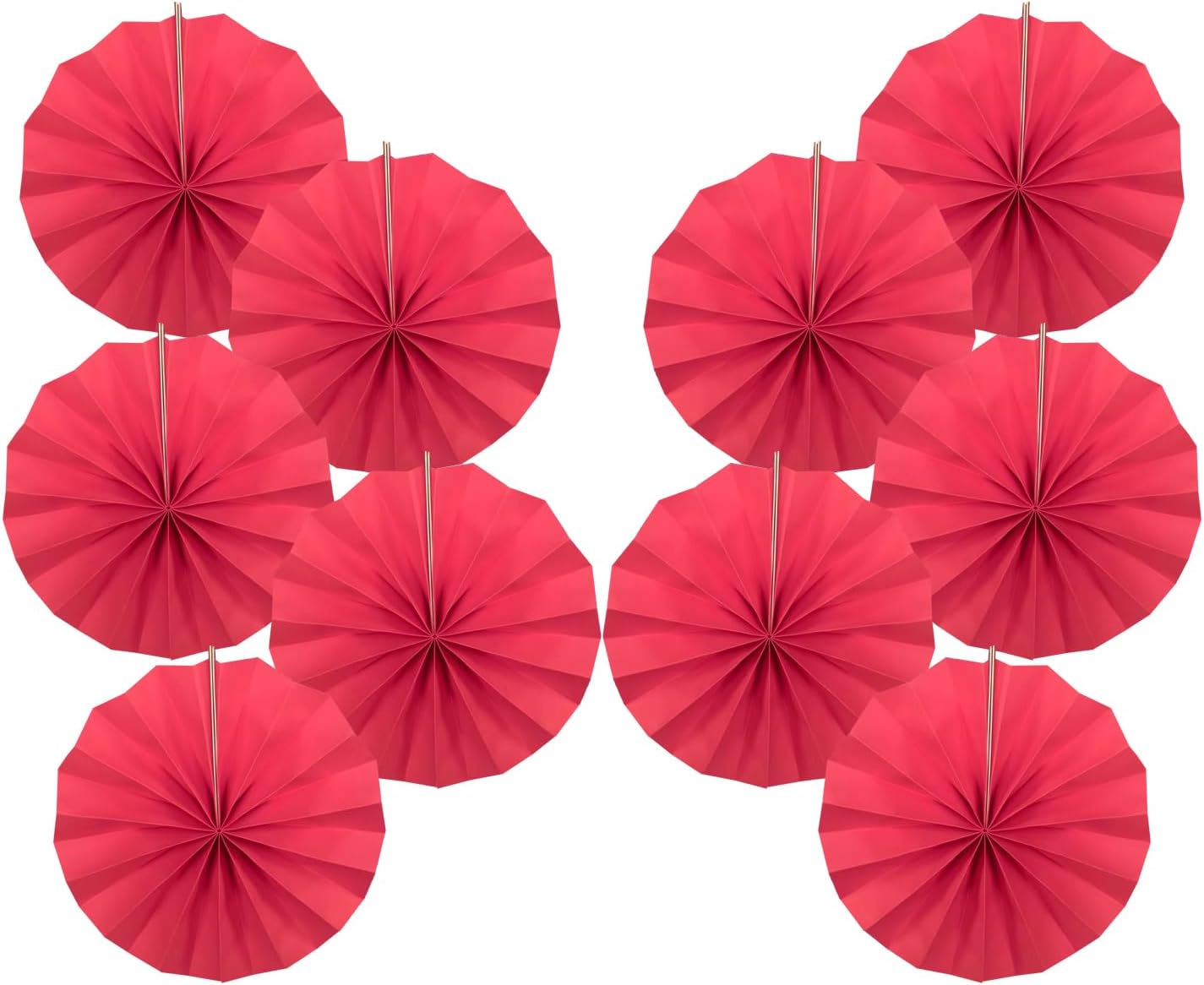 Red Birthday Decorations,DIY Red Paper Fans Hanging Decoration ,Party Supplies Party Fans 8in, Wedding Graduation Events Accessories 30 Color DIY Set （Red）