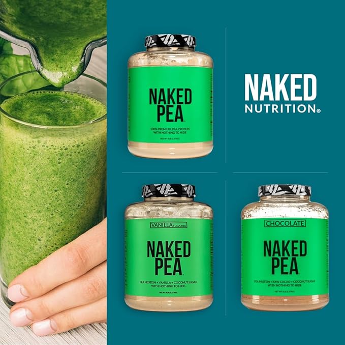 NAKED Pea - 2LB 100% Pea Protein Powder from North American Farms - Unflavored Vegan Pea Protein Isolate - Plant Protein Powder, Easy to Digest - 30 Servings