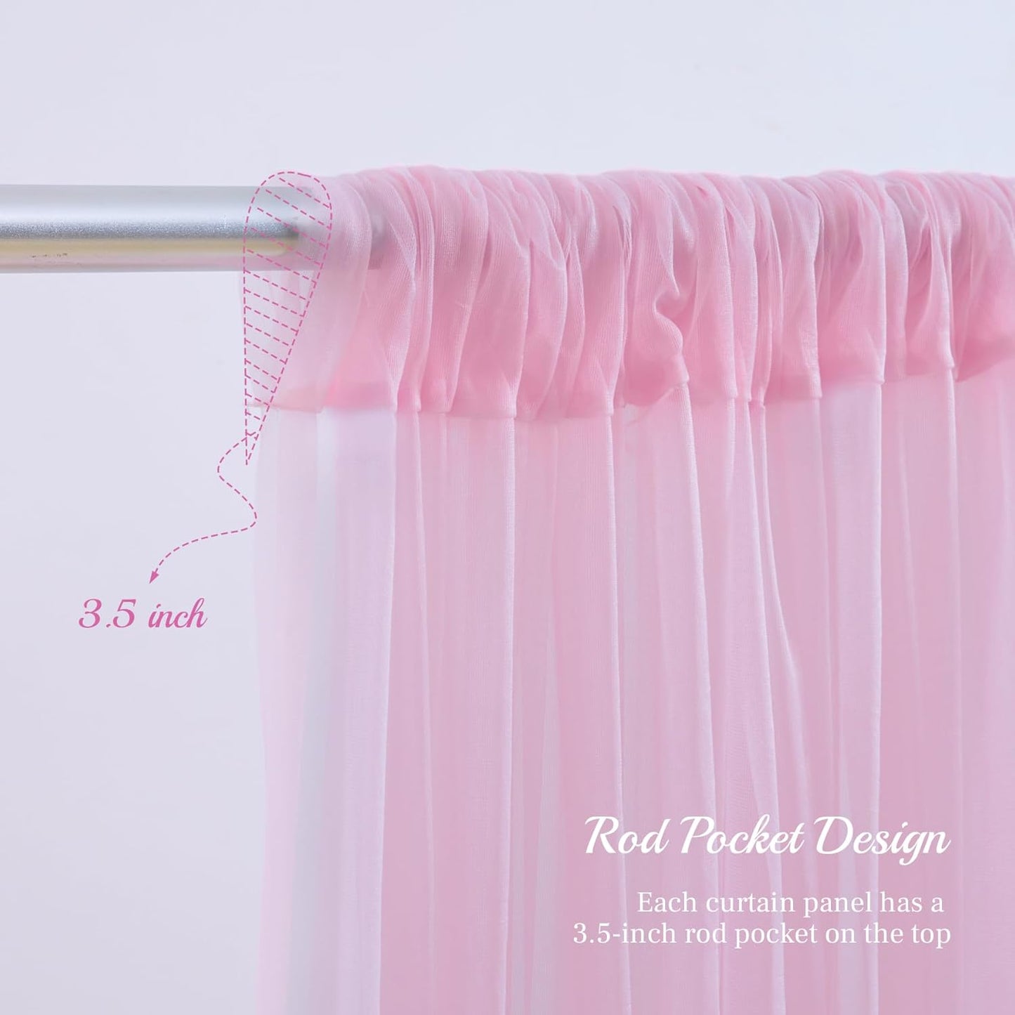 20ft X 10ft Baby Pink Tulle Backdrop Curtain for Parites, Sheer Photo Backdrop Curtains Fabric Drapes for Wedding Ceremony Arch Party Stage Decorations