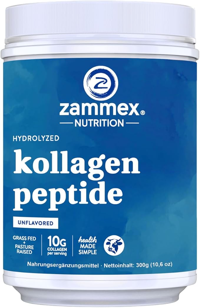 Zammex Premium Collagen Peptides Powder,Hydrolyzed Collagen Peptide for Women Men,Support for Hair Skin Nails, Joints Health,Grass Fed,Non-GMO,Keto Friendly,Gluten-Free,Easy to Digest,30 Servings