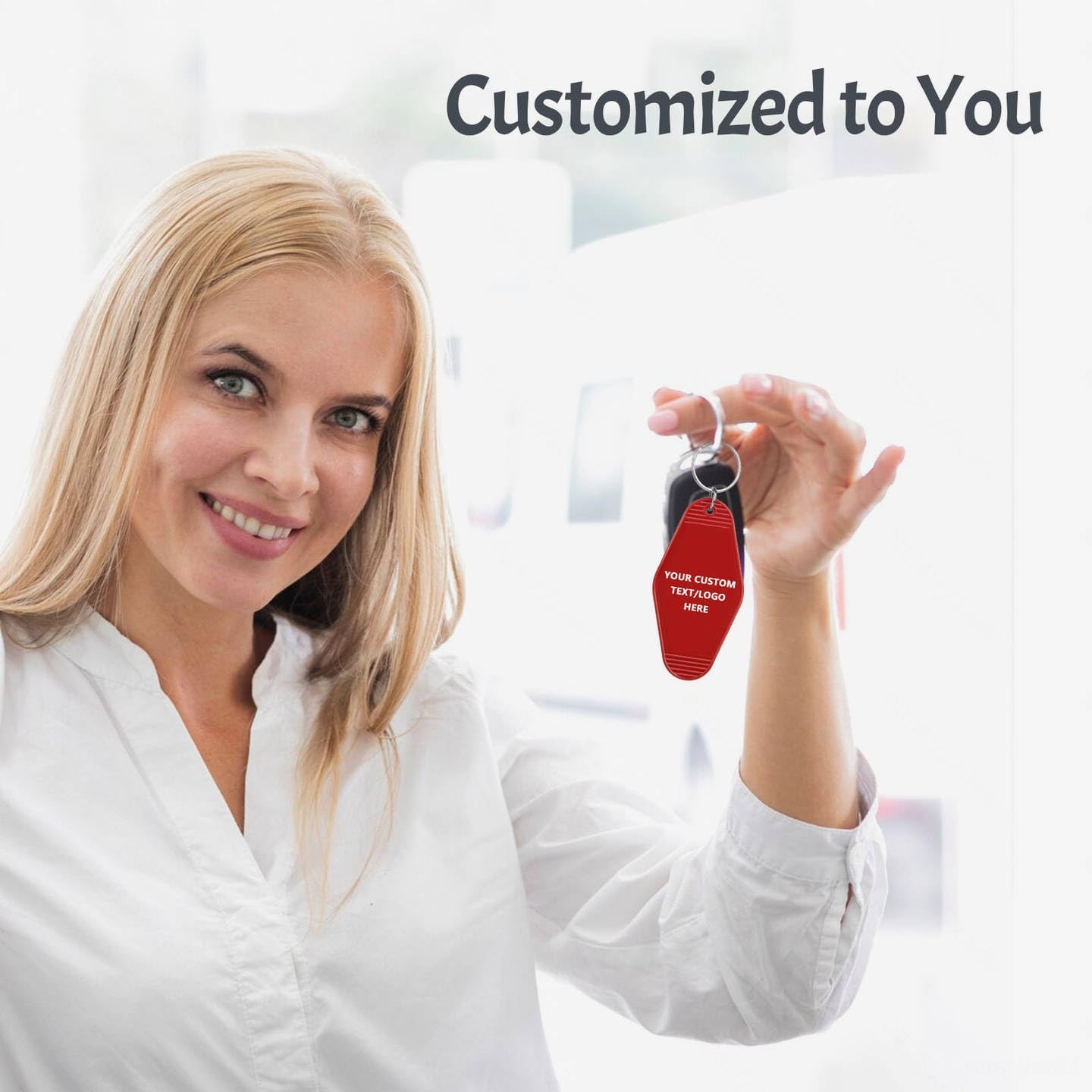 Custom Vintage Hotel Motel Keychains 200 Pack, Personalized Logo, Text Bulk - Perfect for Tradeshows, Campaign Gifts - Customizable Key Tags