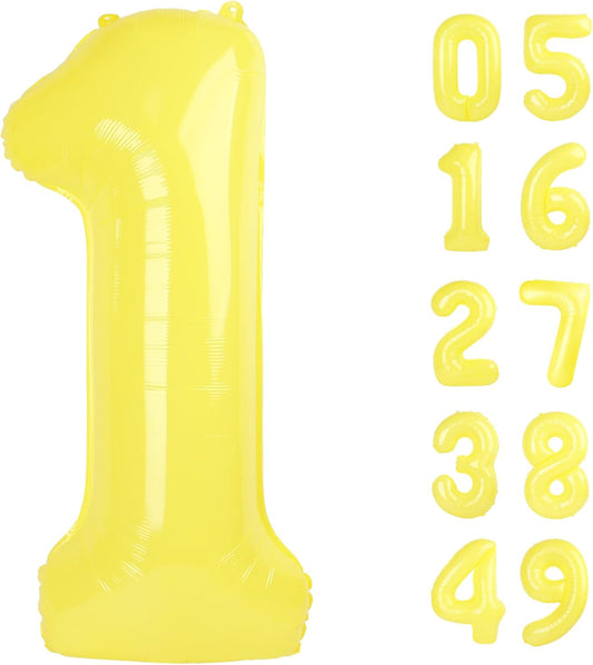 Macaron Yellow Number Balloon 1