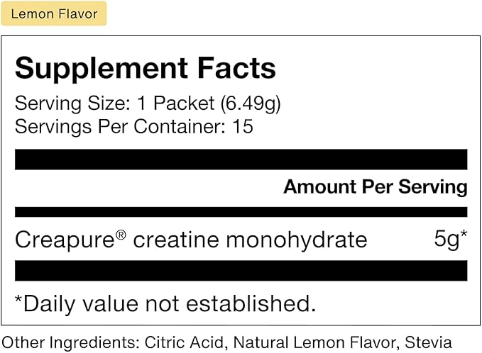 Momentous Creatine Lemon Monohydrate Powder - Creapure Creatine Powder - Supports Strength, Lean Muscle, & Recovery for Men & Women - NSF Certified for Sport - 6.49 g per Serving - 15 Servings
