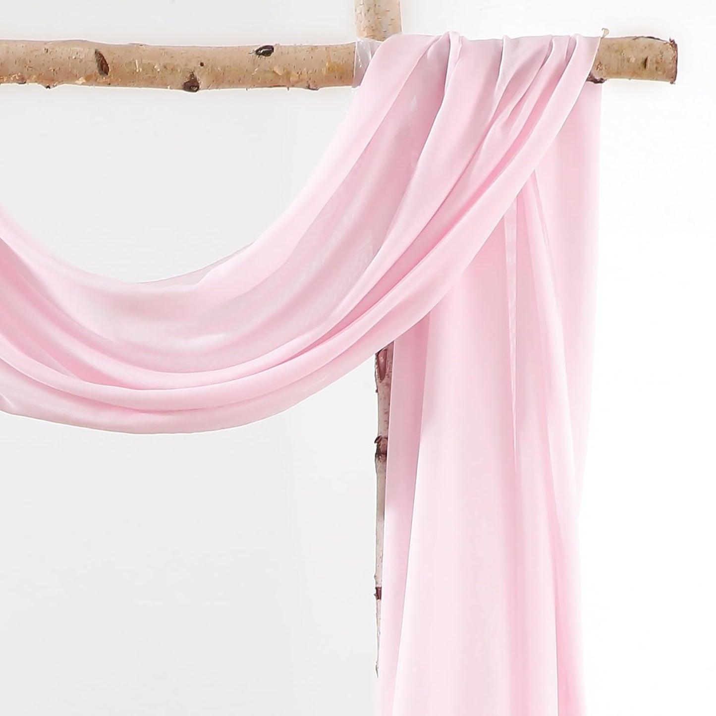 Wedding Arch Draping Fabric 2 Panels 18Ft Blush Chiffon Fabric Drapes Arbor Drapery for Wedding Ceremony Reception Swag Decorations