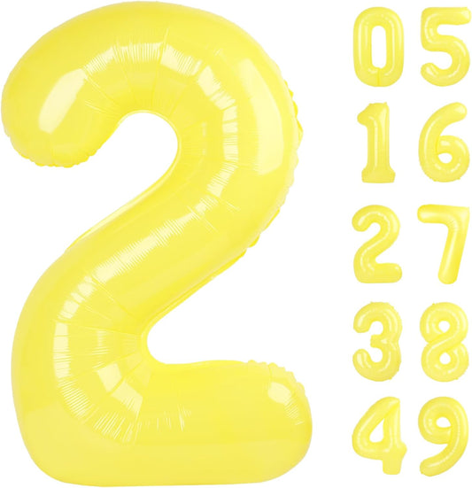 Macaron Yellow number balloon 2026