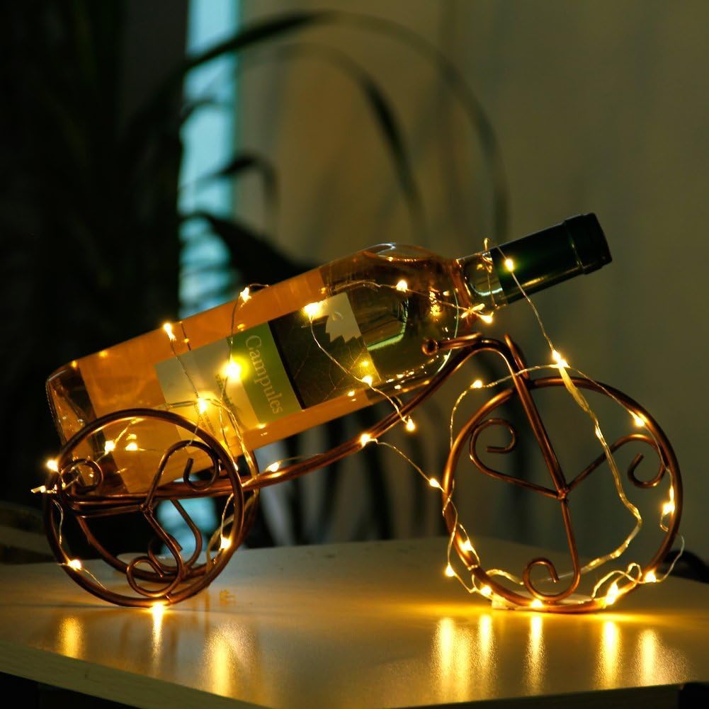 CYLAPEX Pack of 24 Fairy String Lights Battery Operated, 3.3ft 20 LEDs Halloween Silver Coated Copper Wire for DIY Decor Christmas Decoration Costume Warm White