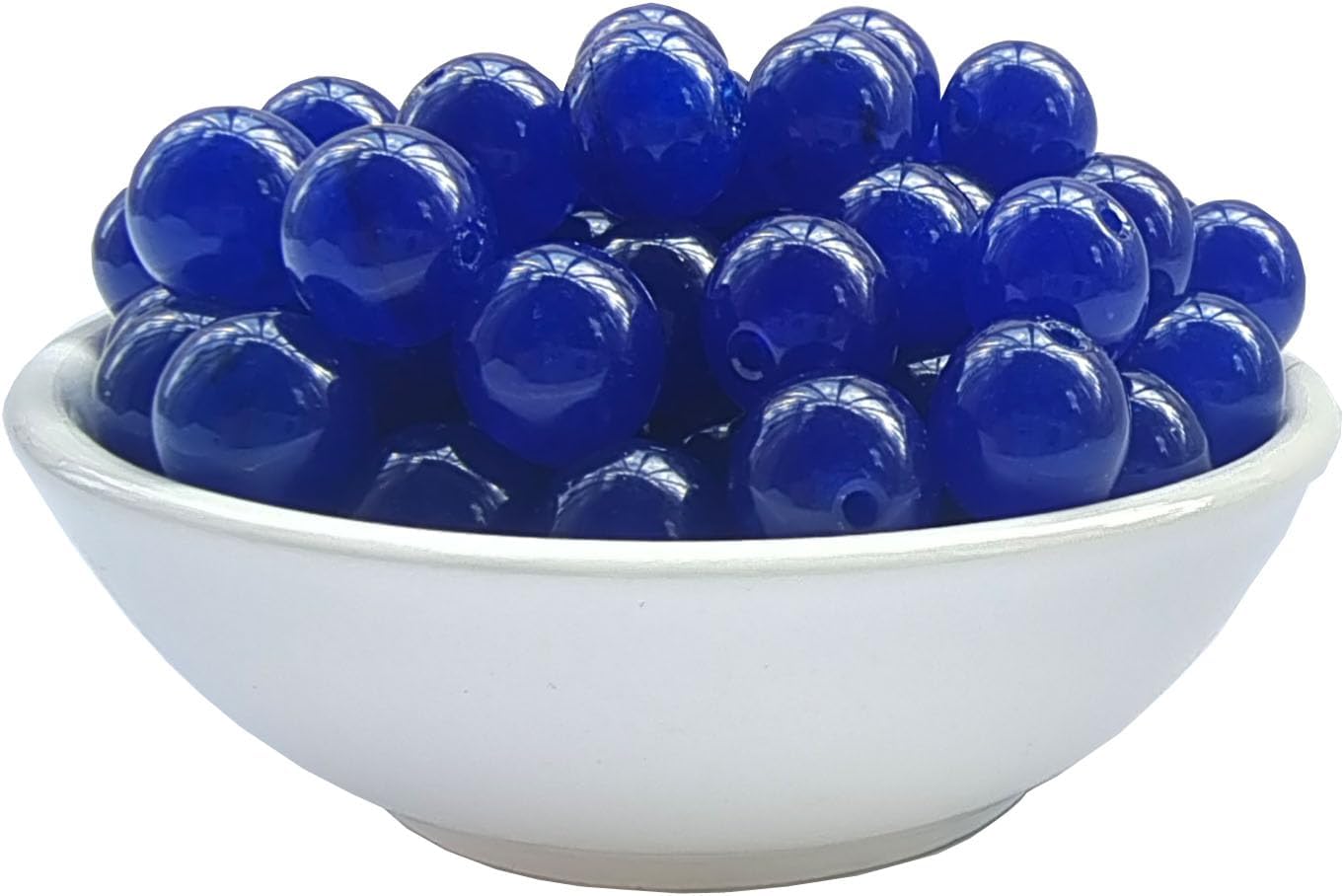 Stone Beads 6mm 140pcs Dark Blue Chalcedony Beads Round Loose Gemstones Beads for Bracelet Necklace Jewelry Making (6mm, 60631 Dark Blue Chalcedony)