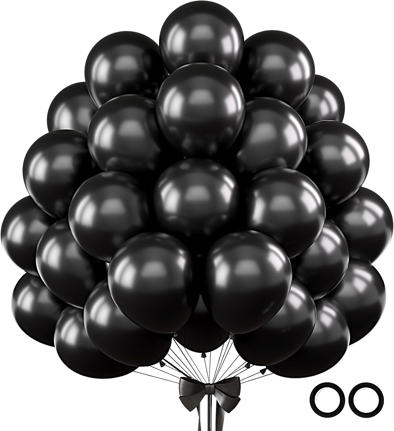 110pcs Black Balloons 12 Inch Black Balloon Arch Kit for Birthday Anniversary Graduation Baby Shower Holiday Party Decorations