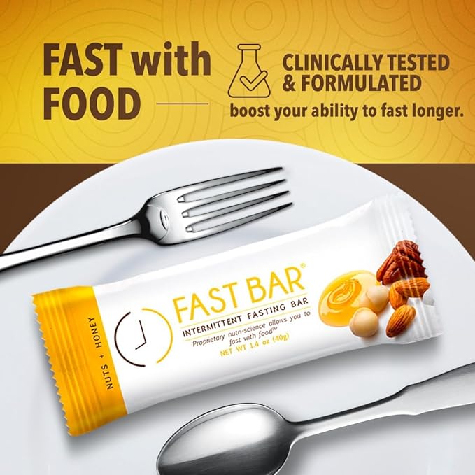 Prolon Fasting Bars | 6g Protein, 8g Fiber | Keto-Friendly, Gluten-Free, Dairy-Free, Plant-Based | Nutrition for Intermittent Fasting | Formulated to Not Break Your Fast | Nuts & Honey (24 Count)
