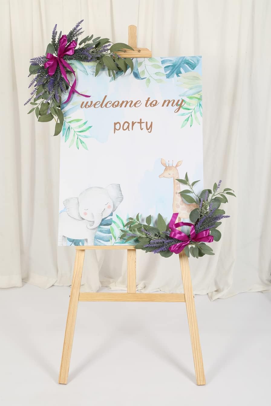 H&W 2pcs Artificial Wedding Arch Flowers for Wedding Sign, Floral Swag Dusty Decor for Reception Ceremony Backdrop Sweetheart Table （Lavender）