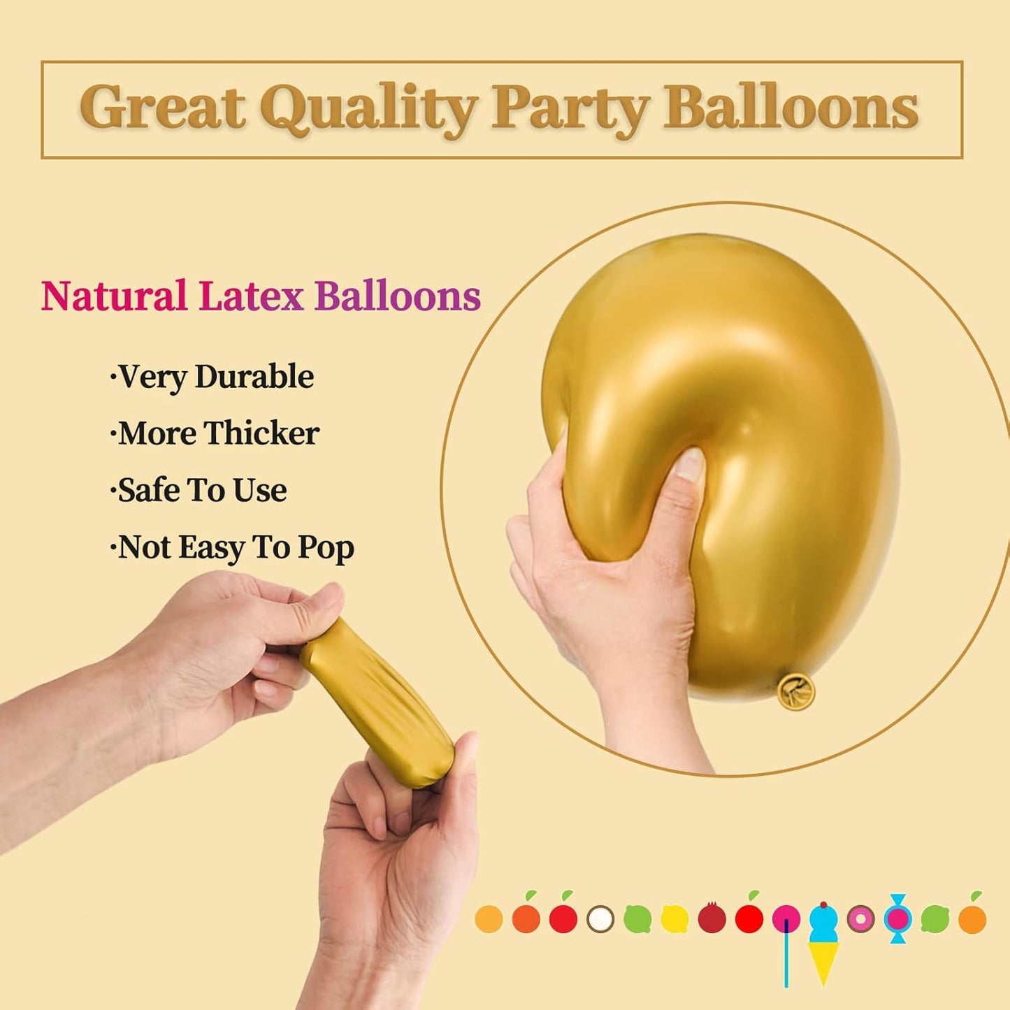 110pcs Metallic Gold Balloons, Metallic Gold Latex Balloons 12 inch, Gold Balloon for Birthday Party Baby Shower Wedding(with 2 Ribbons).