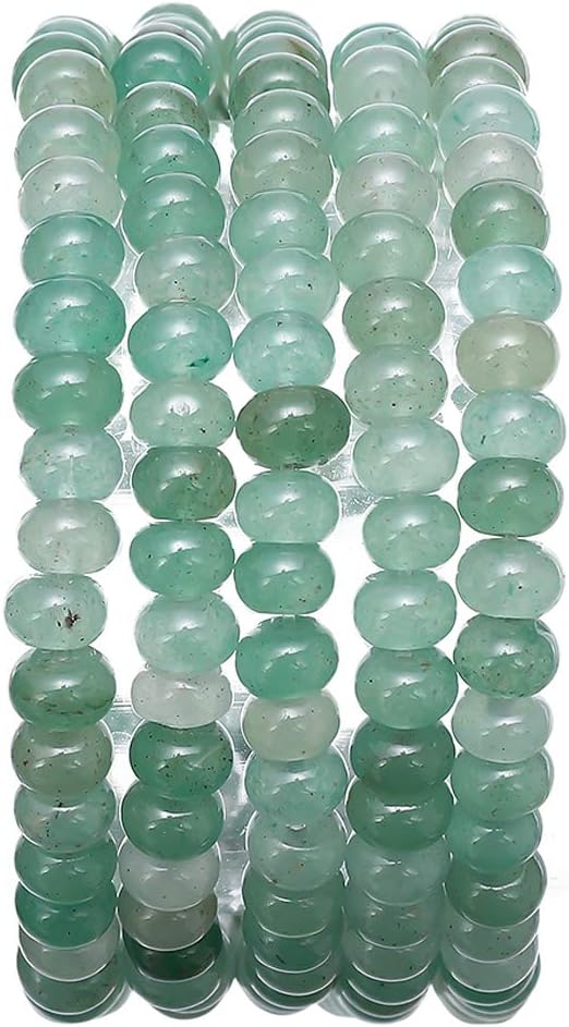 Natural Green Aventurine Jade Stone Rondelle 4x6mm Loose Semi Gemstone Beads for Jewelry Making 38cm
