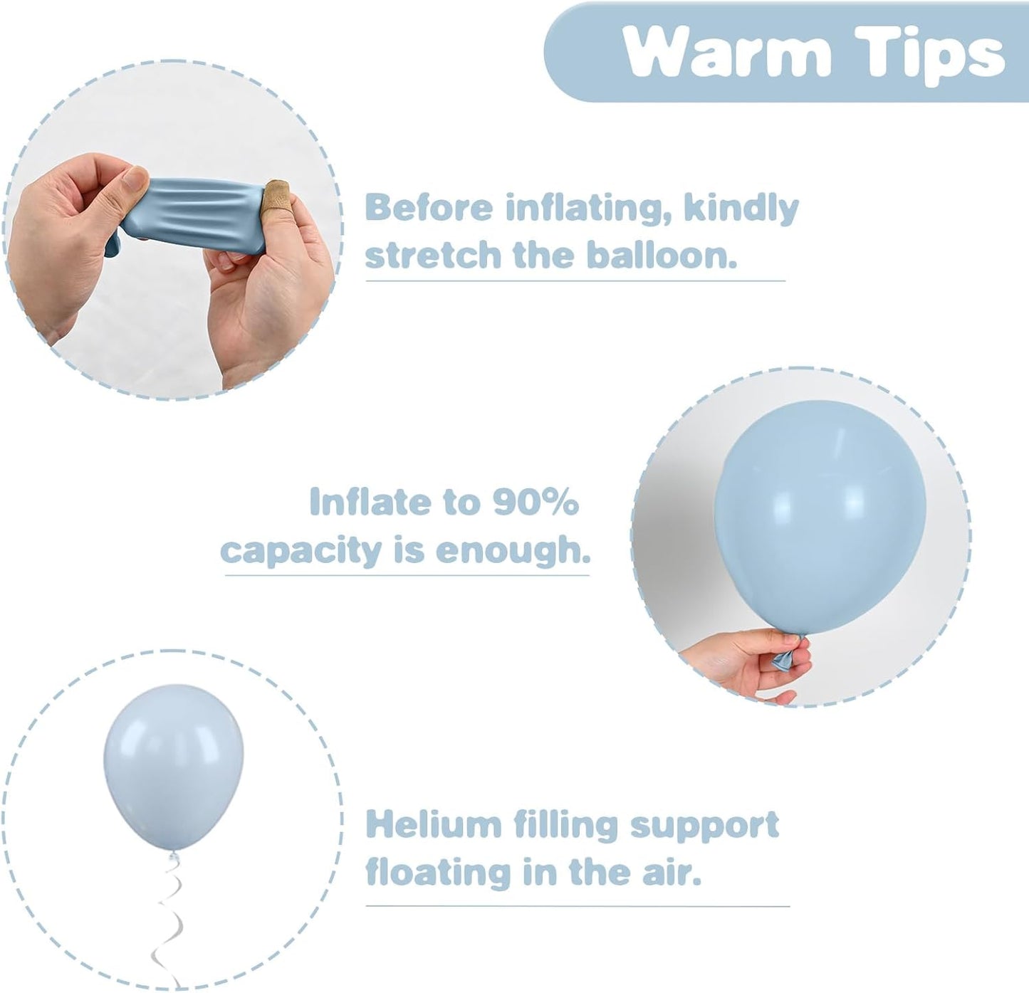 Dusty Blue and Gold Balloons, 12 Inch Blue Gold Balloons, Retro Fog Blue Metallic Golden White Confetti Balloons Latex Balloon for Wedding Baby Shower Gender Reveal Birthday Party Decoration