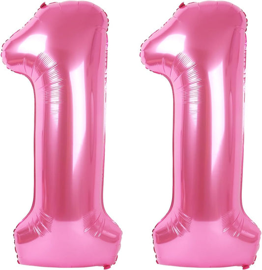 number pink 11 balloon