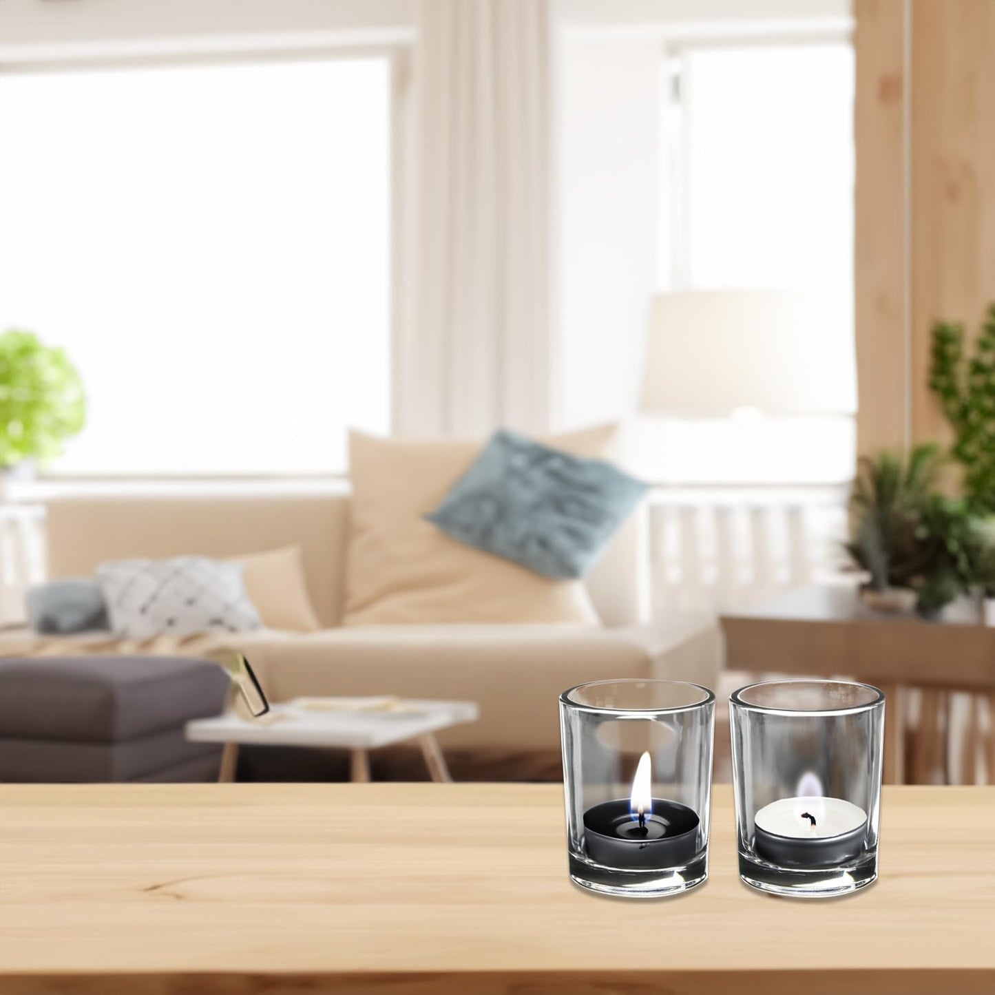 WGV Tea Light Votive Candle Holder 2x2.4, Clear Tiny Utility Cylinder Glass Vase, Small Planter Terrarium for Home Accent Decor, 1 Pc