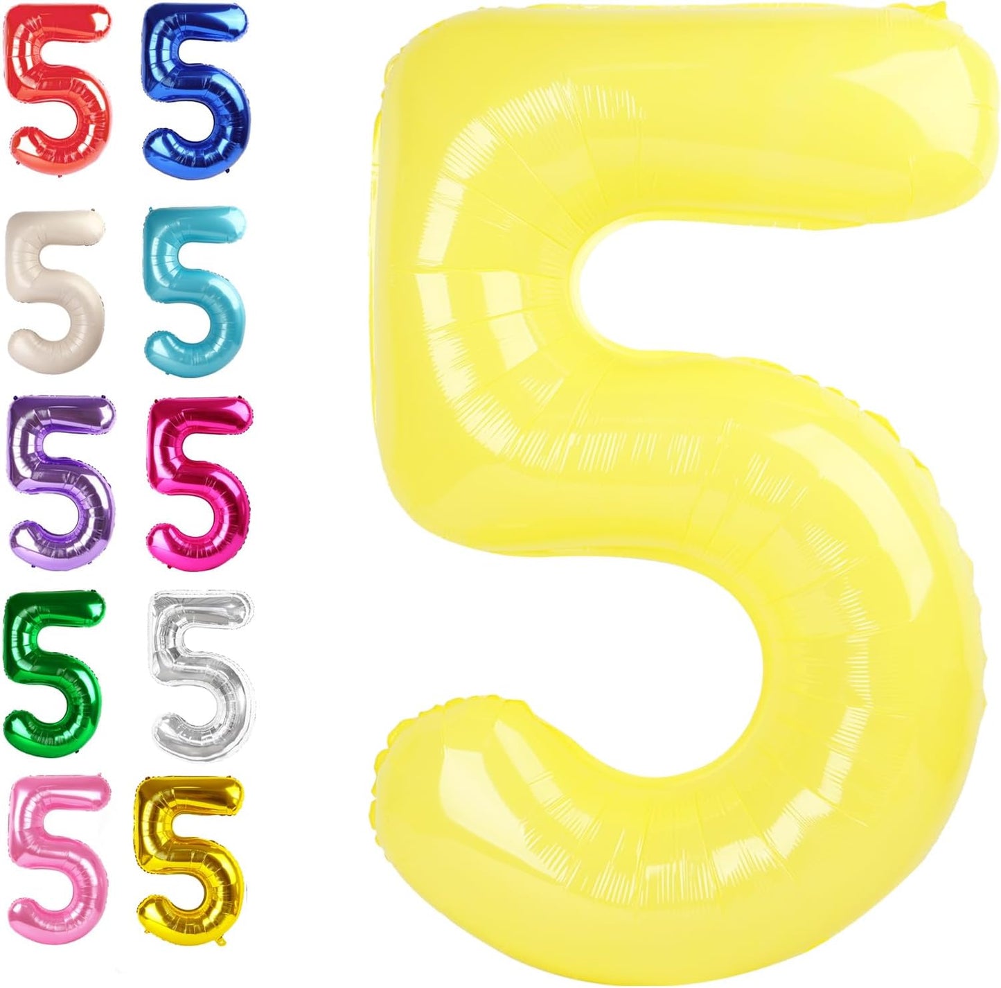 Number Balloon 5 Yellow Macaron