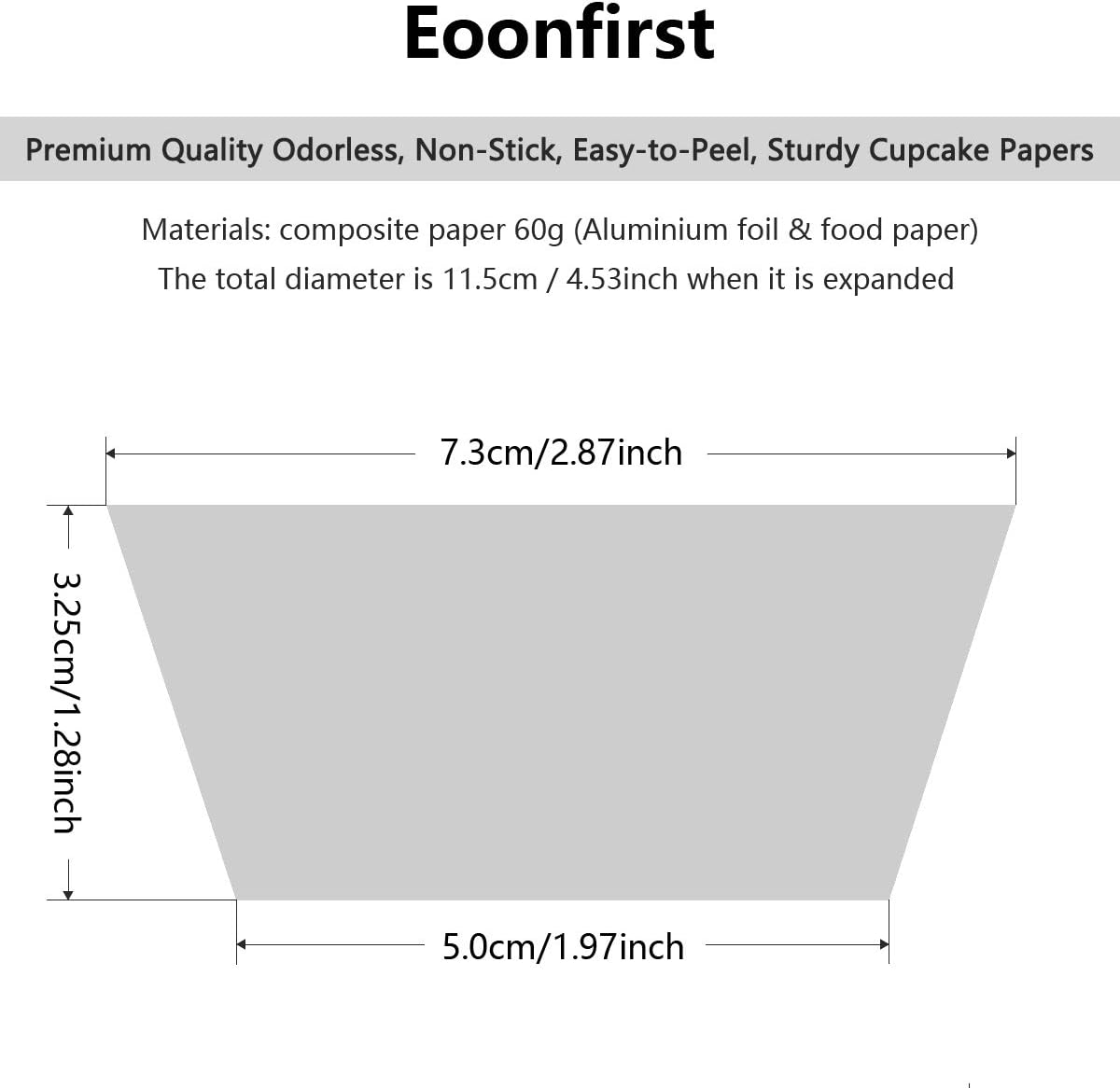 Eoonfirst Light Gray Foil Cupcake Case Liners Baking Muffin Paper Cups 198 Pcs