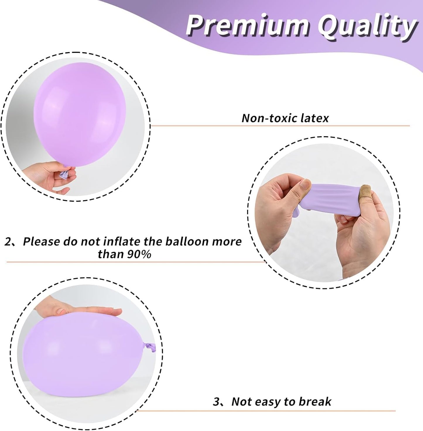Biapian Purple Party Balloons Set, 12inch Lavender Balloon Pastel Purple-Lilac Ballons Metallic Confetti Purple Balloons For Girls Birthday Baby Shower Bridal Wedding Party Decorations