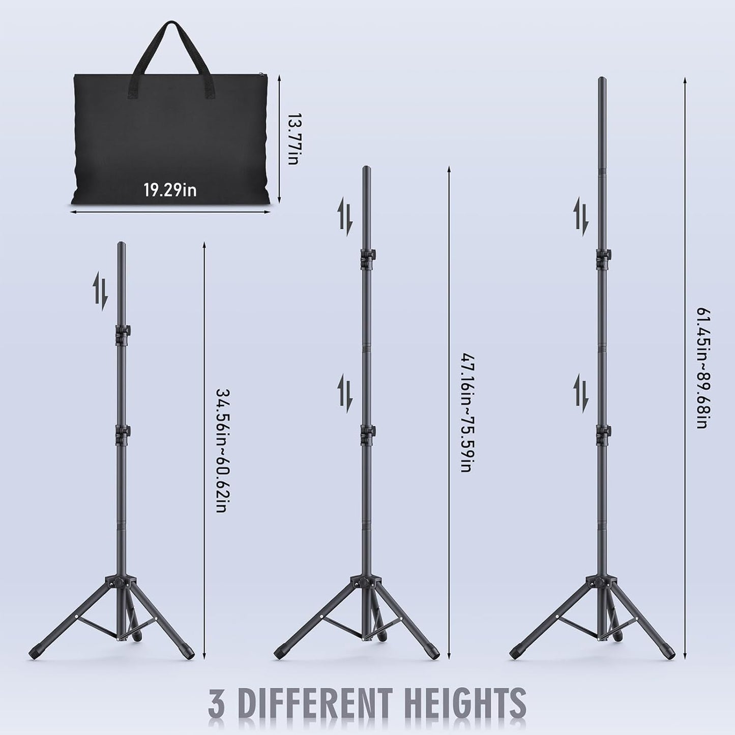 Backdrop Stand Kit - 6 Widths, 10x7.5ft Adjustable Background Stand for Parties & Studio Photography