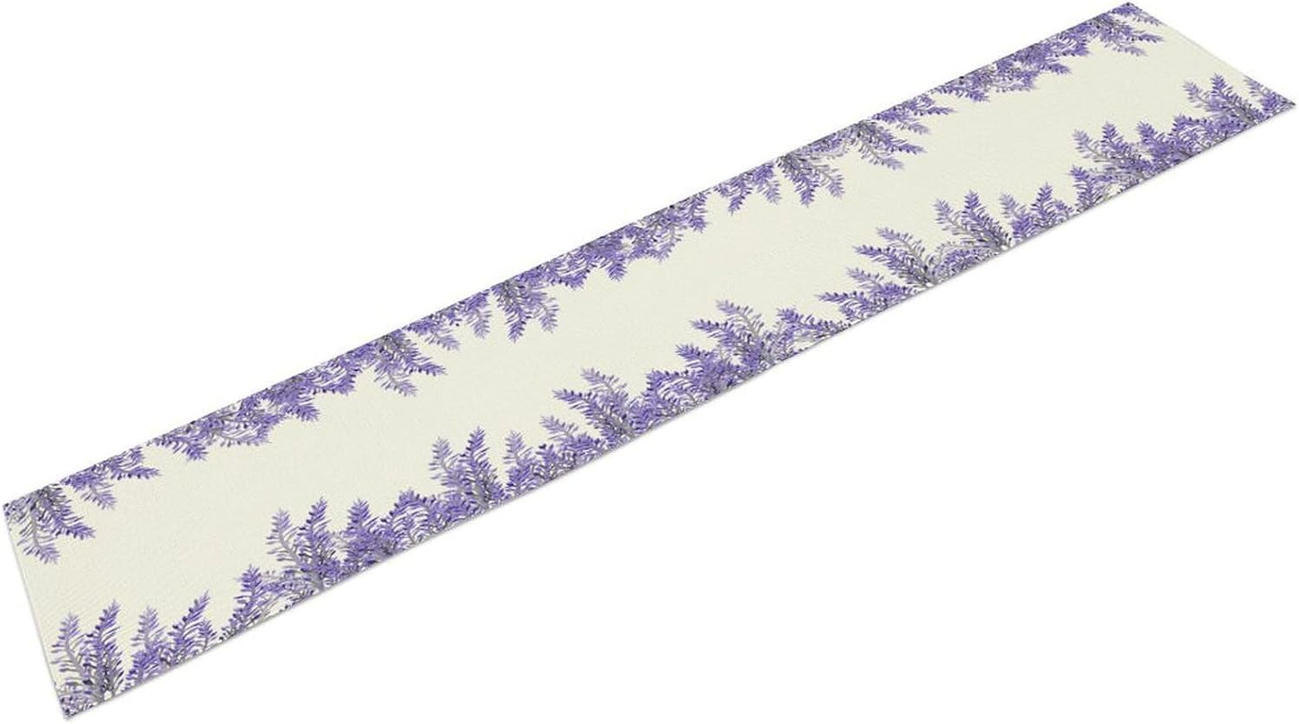 Purple Lavender Table Runner Vintage Watercolor Modern Kitchen Restaurant Decoration Suitable for Indoor and Outdoor Wedding Party Banquet Table Runner 13x120 Inch